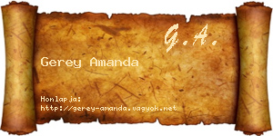 Gerey Amanda névjegykártya